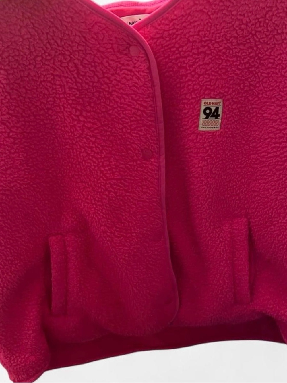 Old Navy Hot Pink Sherpa Snap Vest